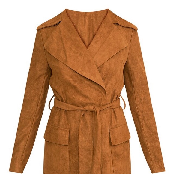Faux Suede Trench Coat - Picture 2 of 4